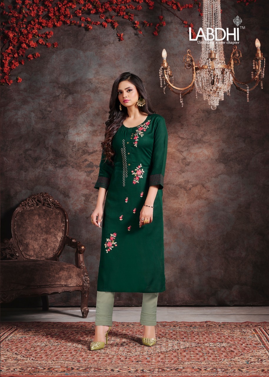 Washable Vamika By Labdhi Rayon Slub Kurtis With Pant