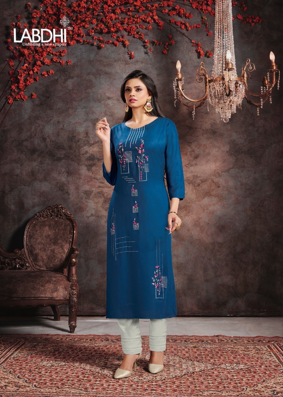 Washable Vamika By Labdhi Rayon Slub Kurtis With Pant