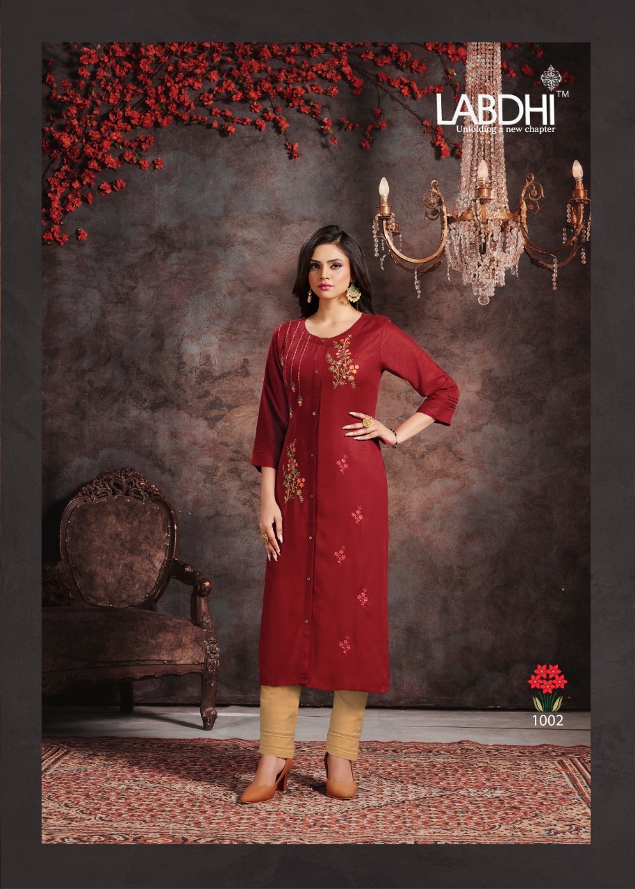Washable Vamika By Labdhi Rayon Slub Kurtis With Pant