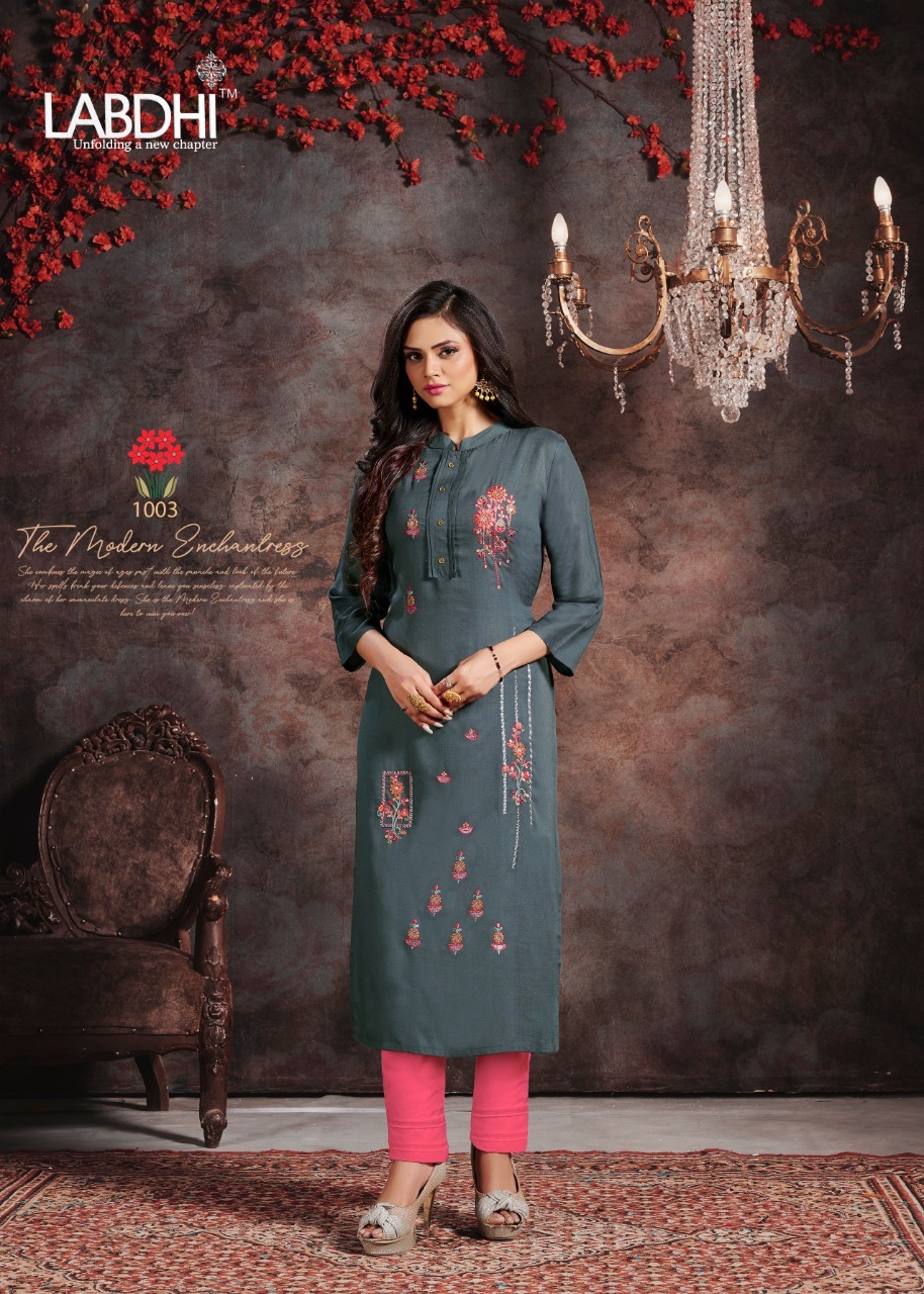 Washable Vamika By Labdhi Rayon Slub Kurtis With Pant