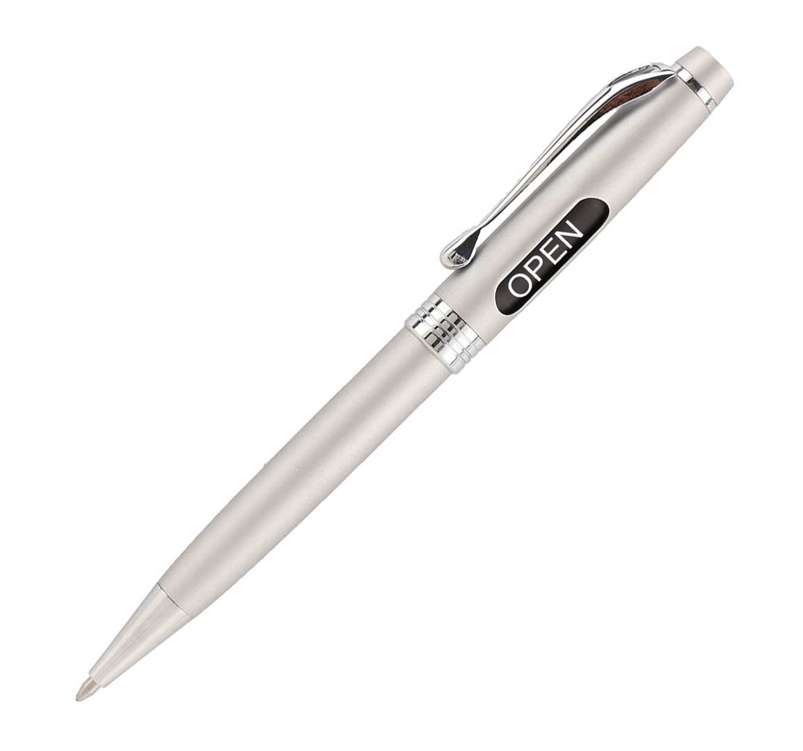 Personalised Two Name Window Ball Pen - Plastic, Black & Silver | Twist Action, Two Side Name & Logo, Ideal For Gifting And Brand Promotion