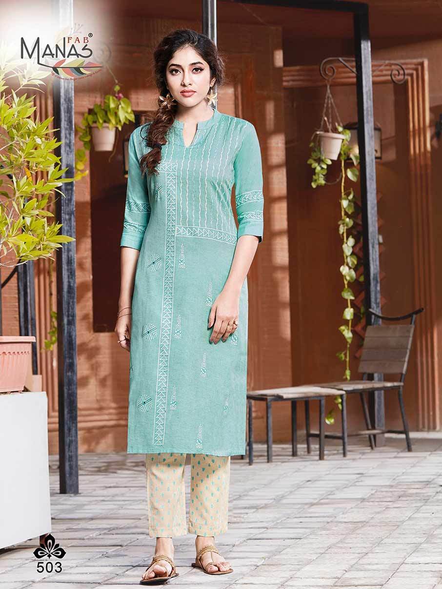 Washable Livaa Teg Viscose Linen Flax Kurtis With Pant