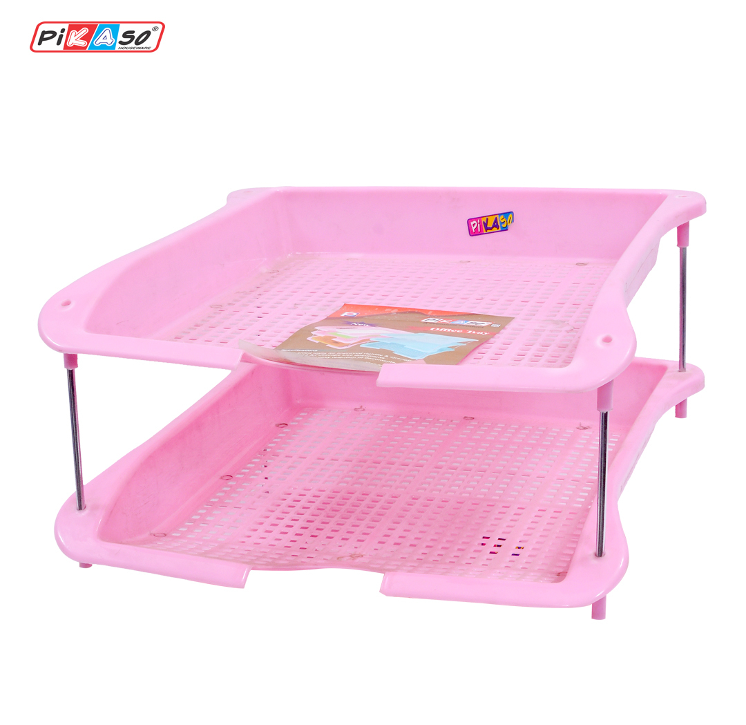 Document Tray - Polypropylene 406x330x50 Mm | Soft Cyan, Blue, Pink Colors, Injection Molded Design