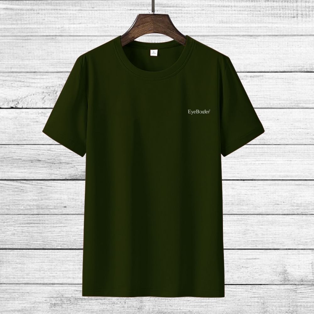 Men Round Neck Half Sleeve Green T Shirt - Cotton, Sizes S-xxl, Bottle Melange Color, Short Sleeve Style | Slim Fit Design For Modern Fashion