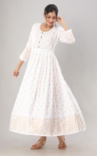 गोल्ड प्रिंट के साथ इंडियन ब्यूटीफुल गाउन कलेक्शन