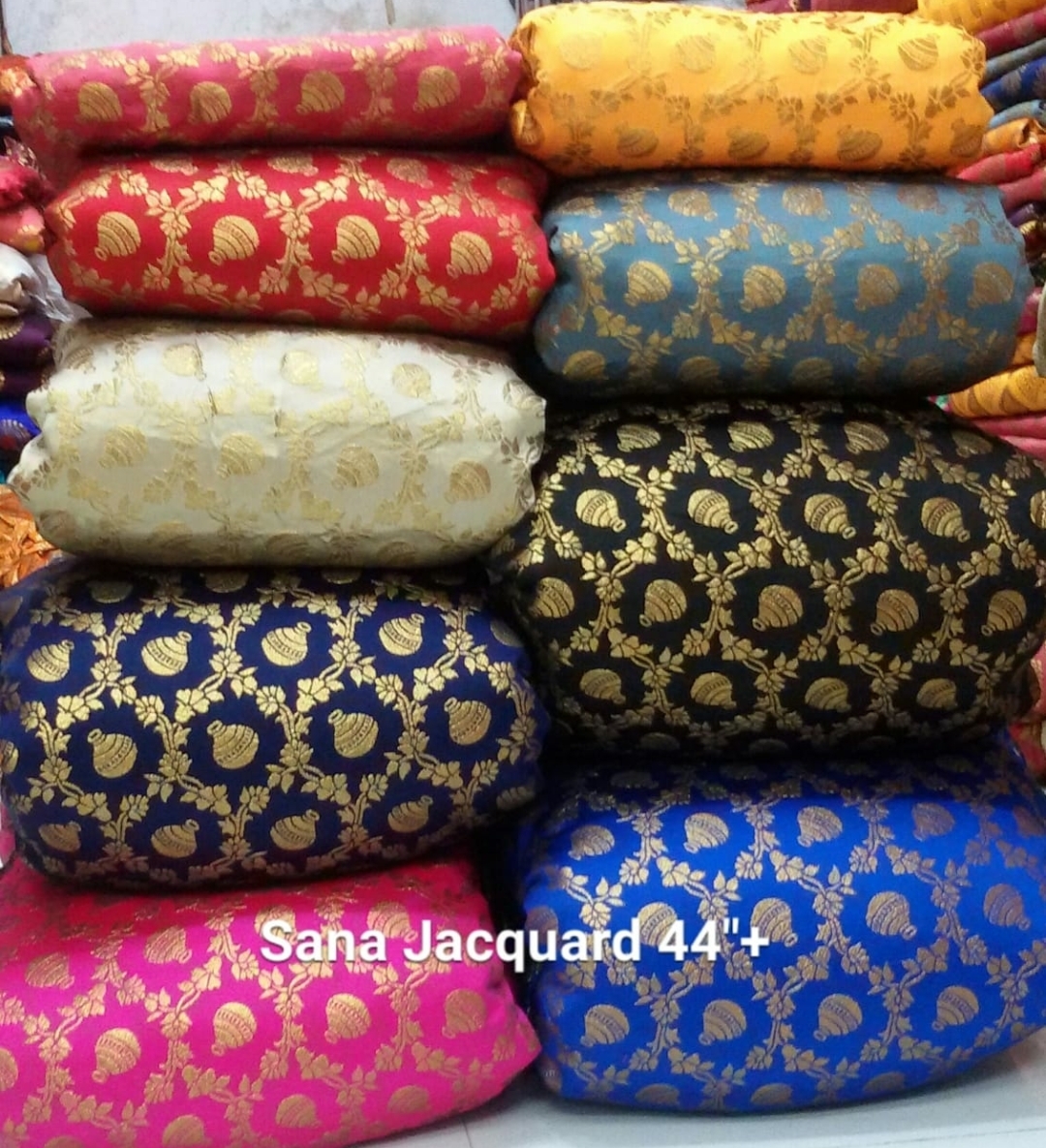 Sana Jacquard Fabric - 100 Cm Length, 44" Width | Washable, Multipurpose Use, Available In Various Light & Dark Color Designs