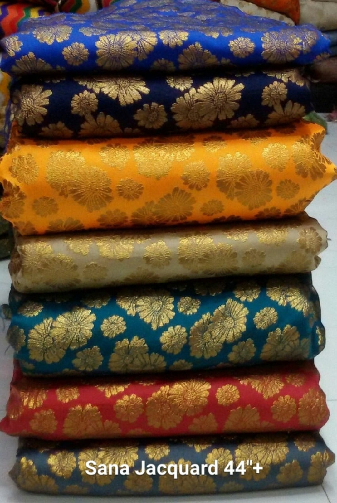 Sana Jacquard Fabric - 100 Cm Length, 44" Width | Washable, Multipurpose Use, Available In Various Light & Dark Color Designs