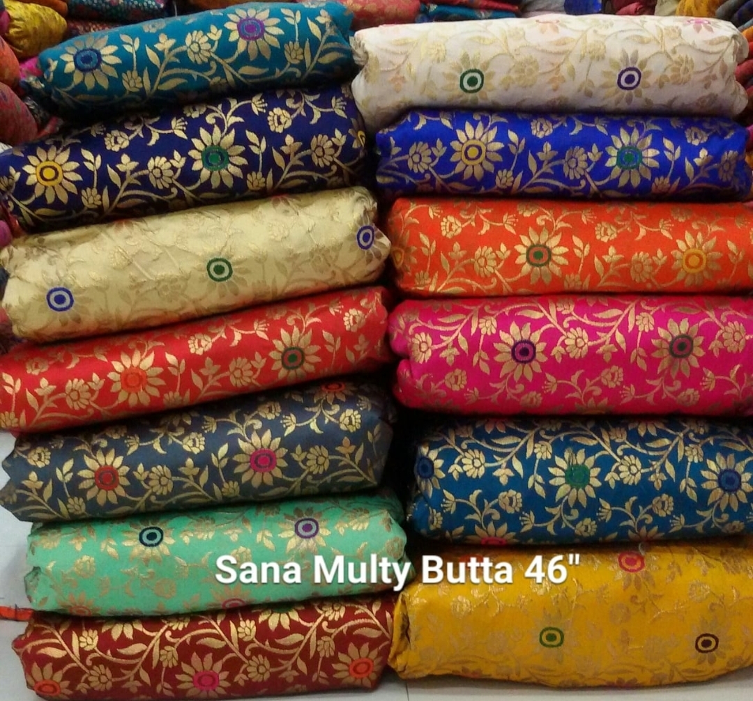 Sana Multi Butta Fabrics - Jacquard Fabric 100 Cm Length, 46" Width | Washable, Available In Various Light & Dark Colours, Multipurpose Use