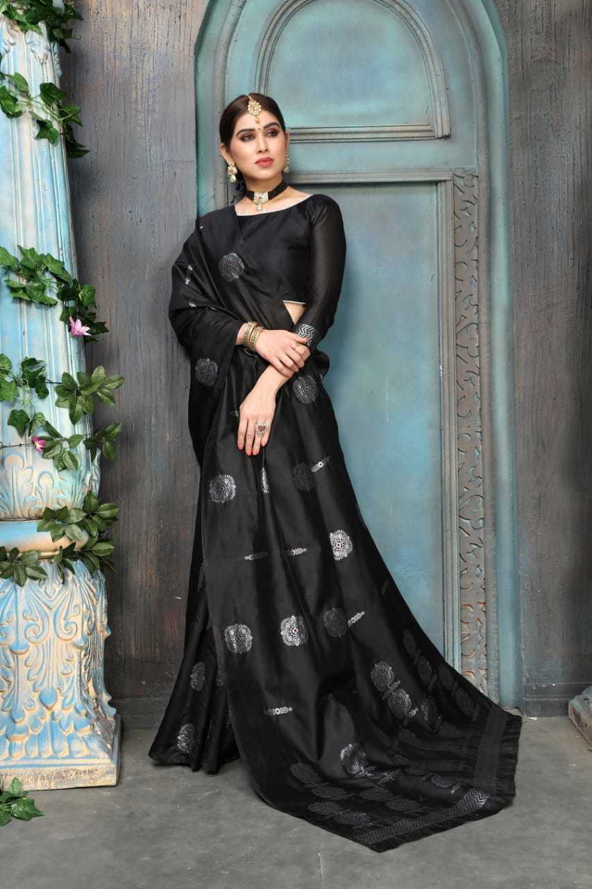 Pure Soft Banarasi Silk Blend Saree - 5.50 Mtr., Multi Color With Silver Zari Embroidery | Traditional Designer For Festivals, Ceremonial, Parties, Weddings