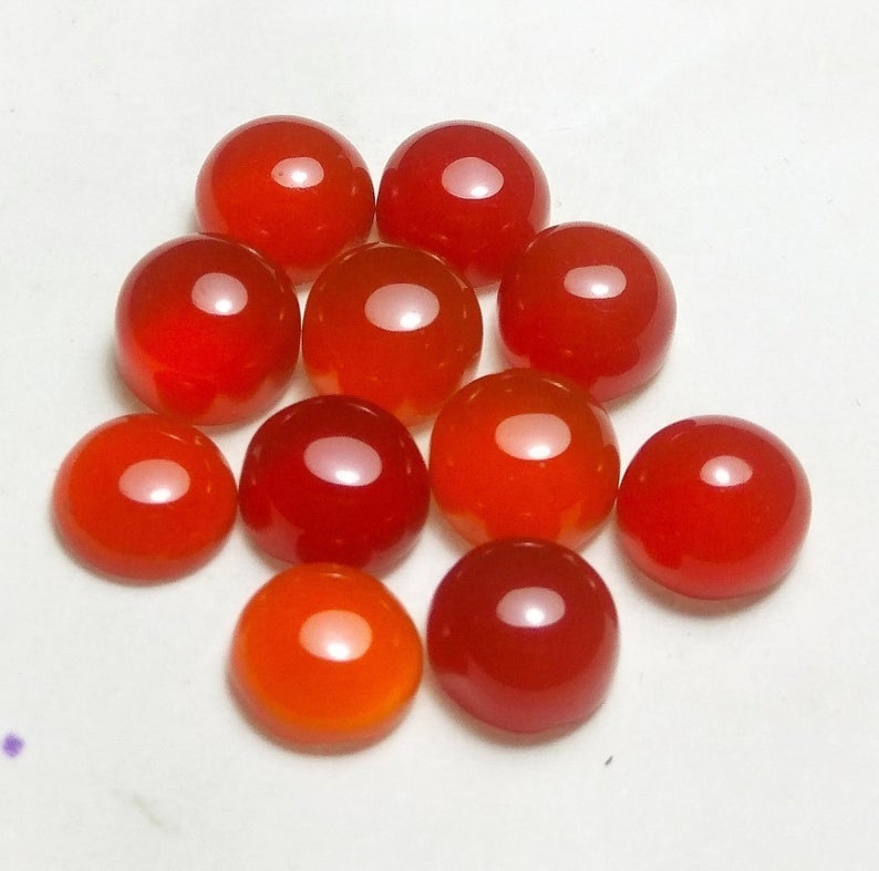 10mm Red Onyx Round Cabochon Loose Gemstones Grade: Aaa