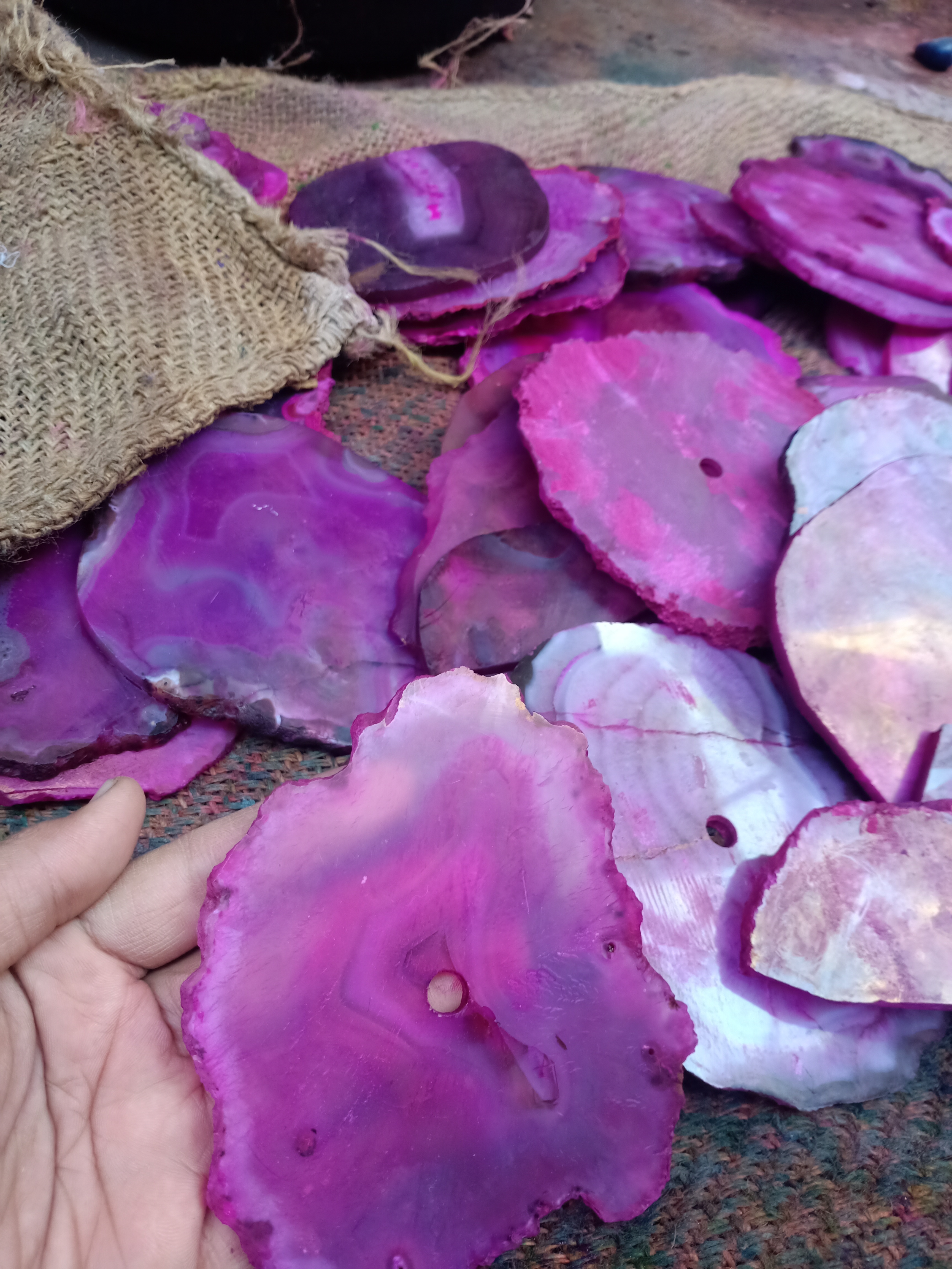 Pink Agate Slices