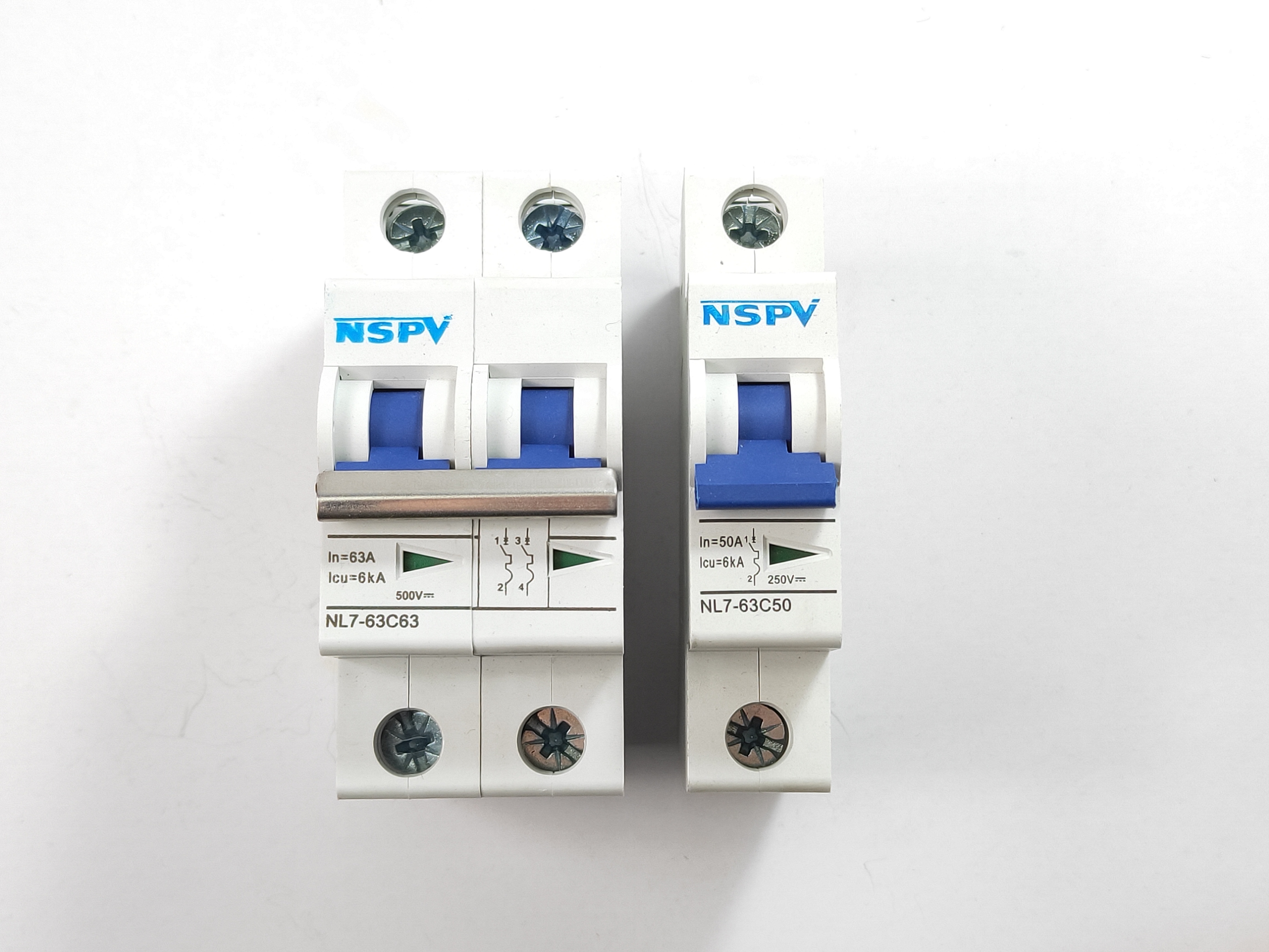White Dc Miniature Circuit Breaker 1p 2p 3p 4p High Breaking Capacity Mcb Circuit Breaker