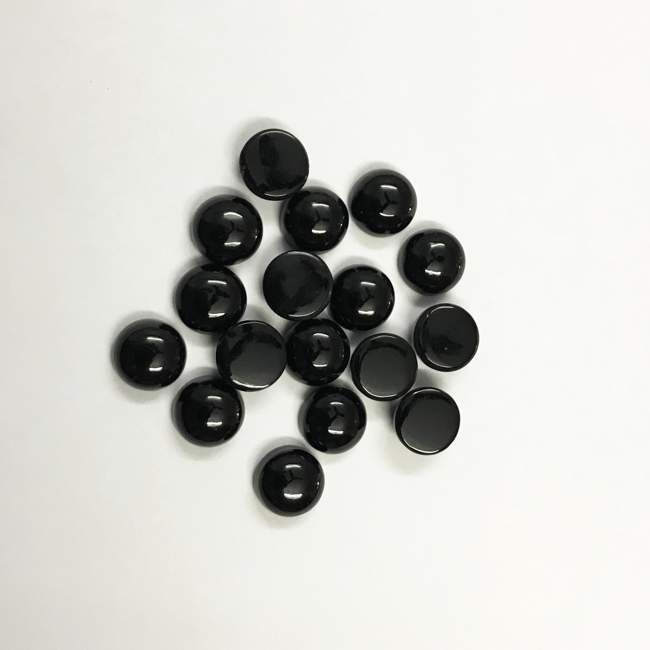 Black Onyx Gemstone - 12mm Round Cabochon , Exceptional Aaa Quality, Natural Unenhanced Stone