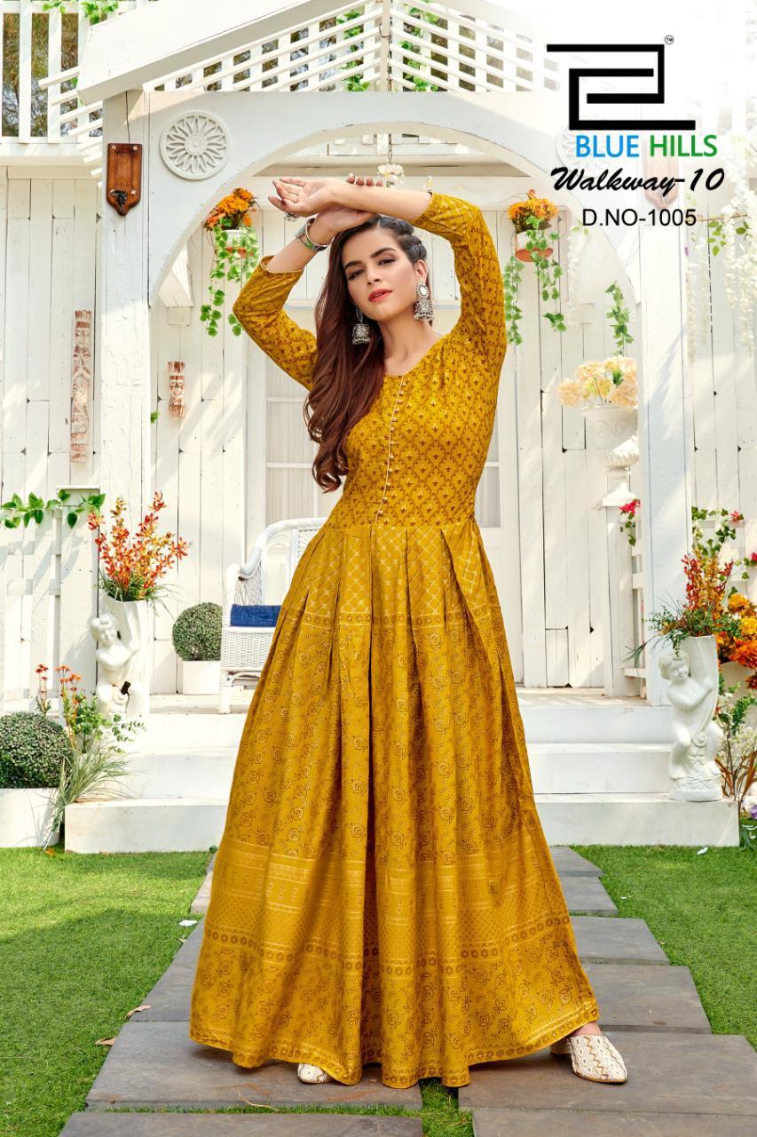 Washable Walyway Vol 10 Designer Rayon 14kg With Gold Print Kurtis