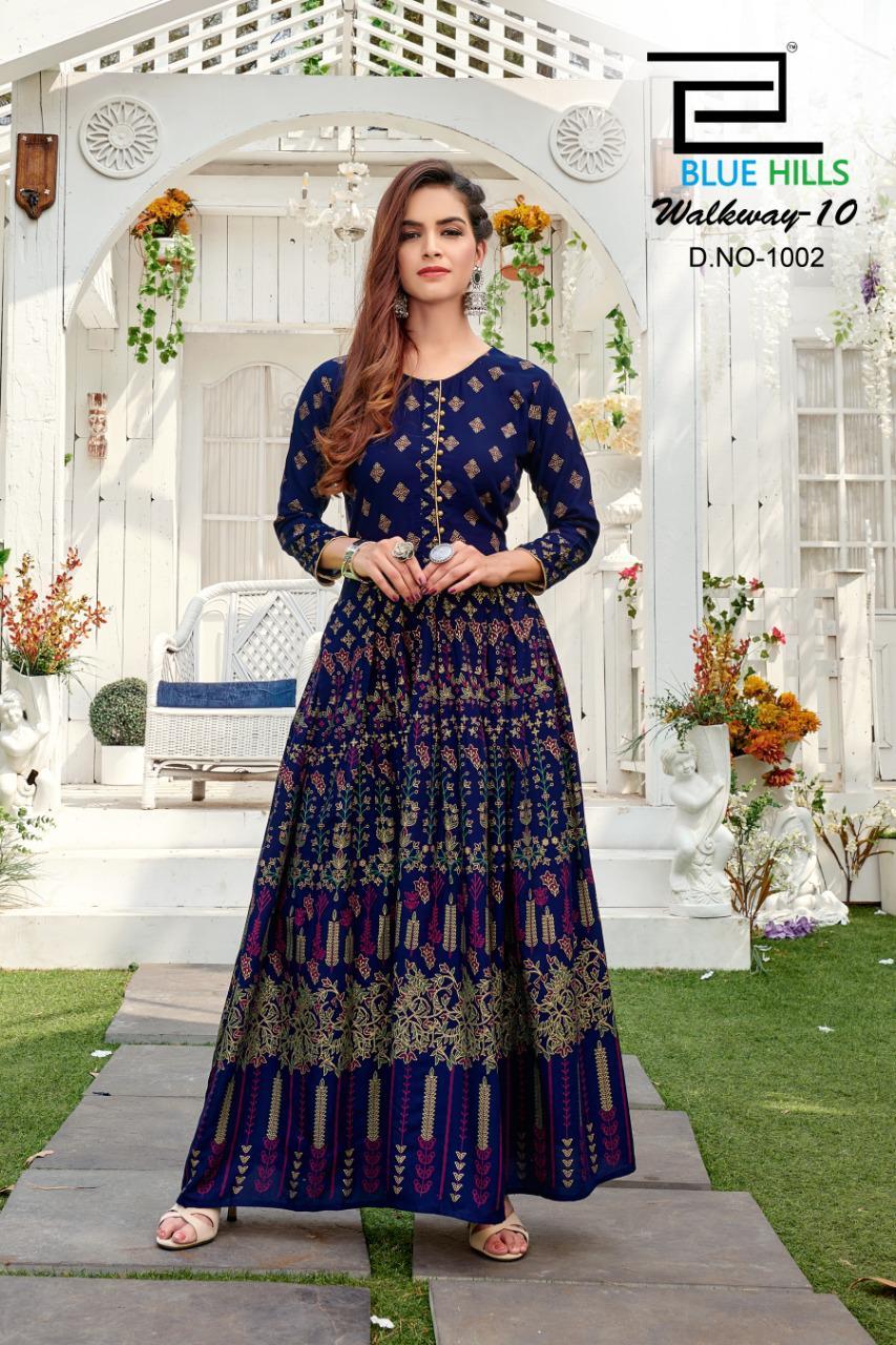 Washable Walyway Vol 10 Designer Rayon 14kg With Gold Print Kurtis