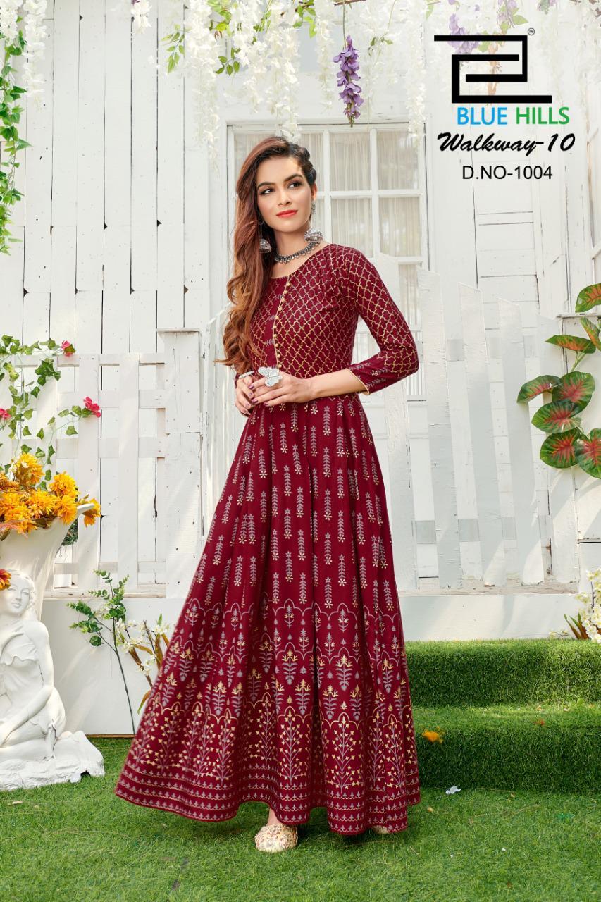 Washable Walyway Vol 10 Designer Rayon 14kg With Gold Print Kurtis