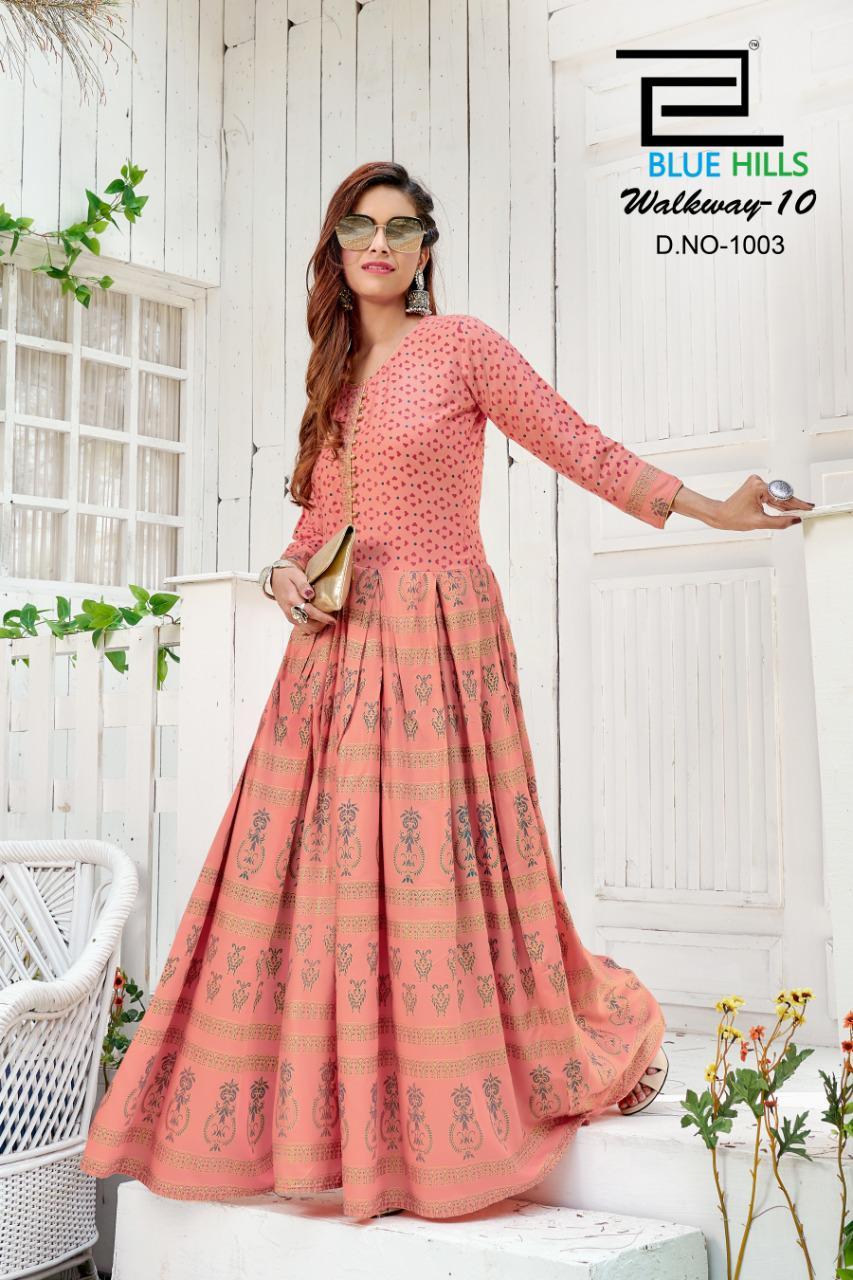 Washable Walyway Vol 10 Designer Rayon 14kg With Gold Print Kurtis