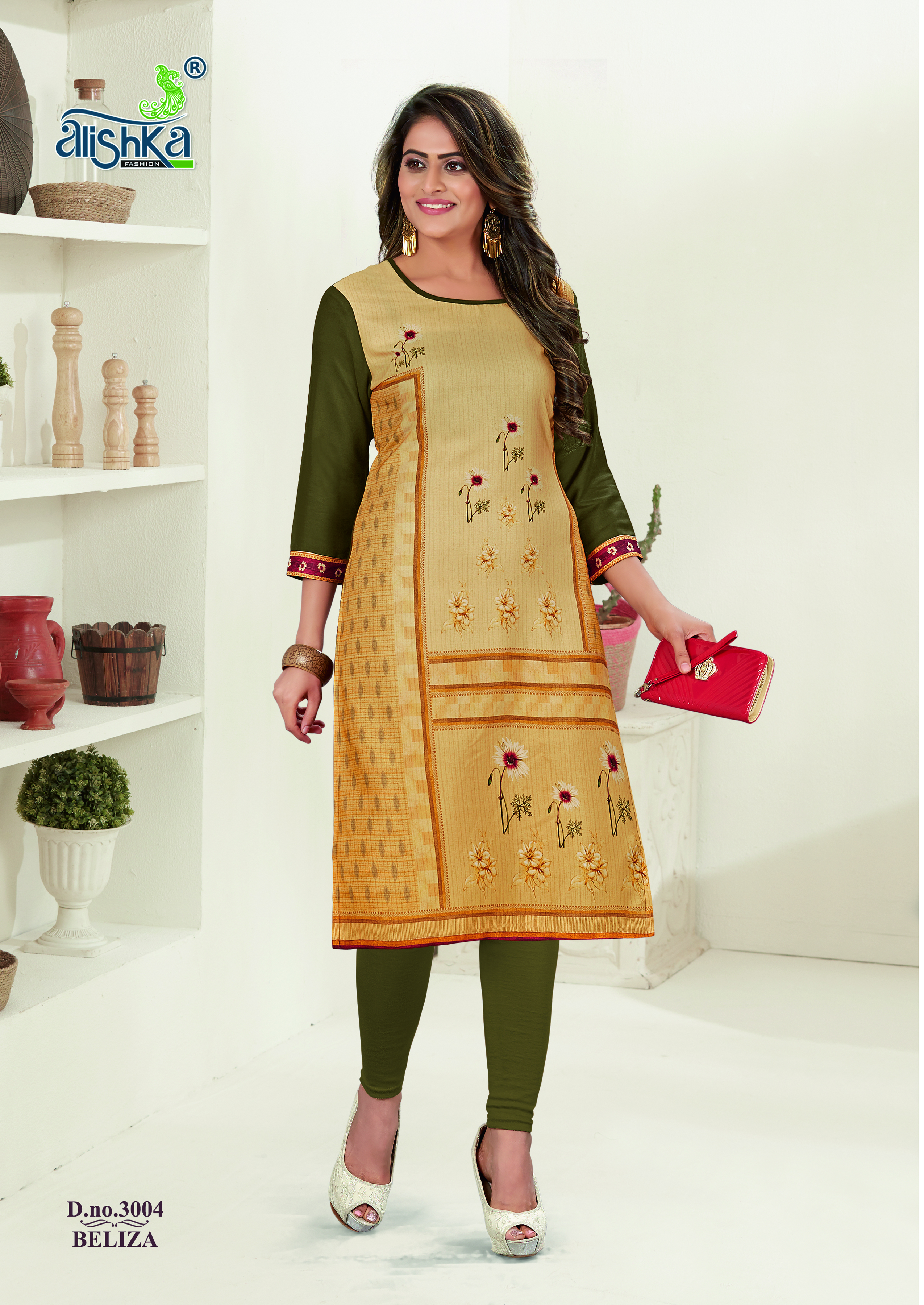 Digital Print Kurtis - Crepe Straight Kurti, Sizes L, M, Xl, Xxl, 8 Colors Available, Simple Style For Casual Daily Wear, Washable, All Seasons