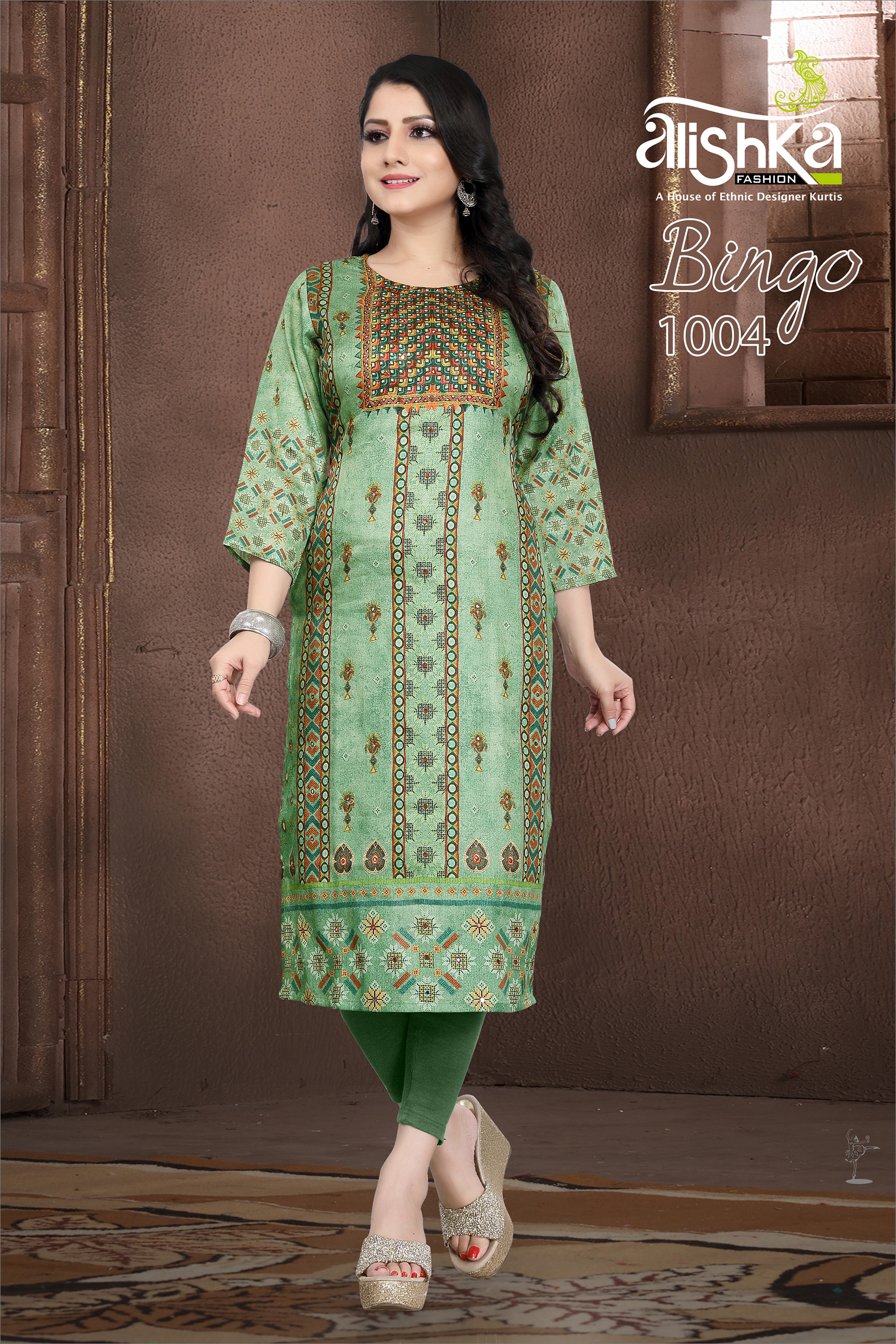 4 Digital Print With Handwork Kurti