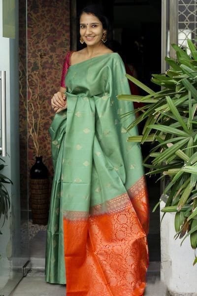 Elegant Art Silk Jacquard Border Saree - Soft Lichi Silk Cloth, Multi Colour | Beautiful Rich Pallu, Unstitched Blouse, Perfect For Weddings And Parties