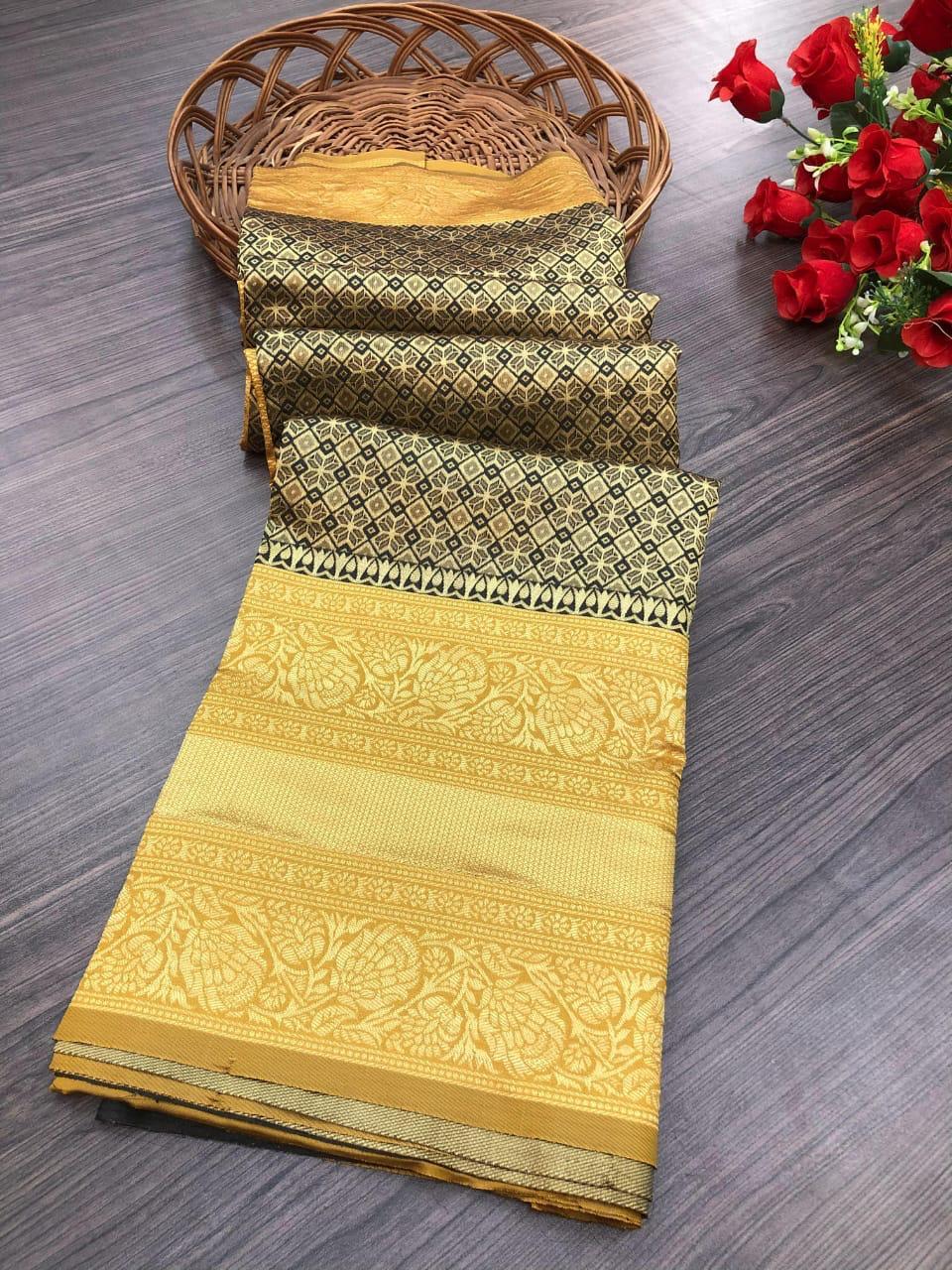 Ladies Soft Lichi Silk Saree - Beautiful Rich Pallu & All Over Jacquard Work, Multi Color For Traditional Occasions