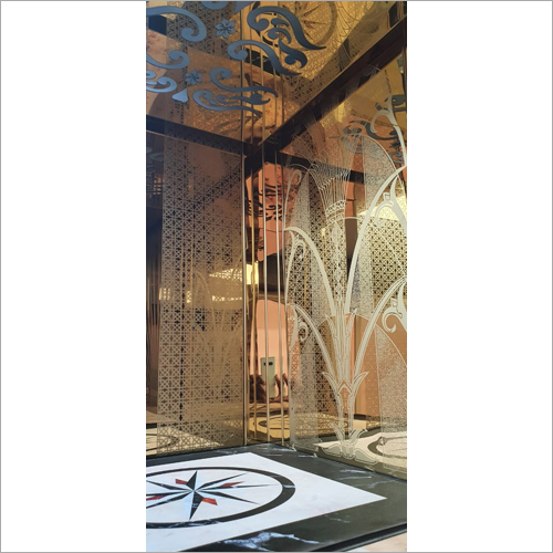 Decorative Lift Cabin - Stainless Steel, 6-8 Person Capacity | Centre Opening, Chrome Finish, Safety Sensors, Designed for Residential Elevators