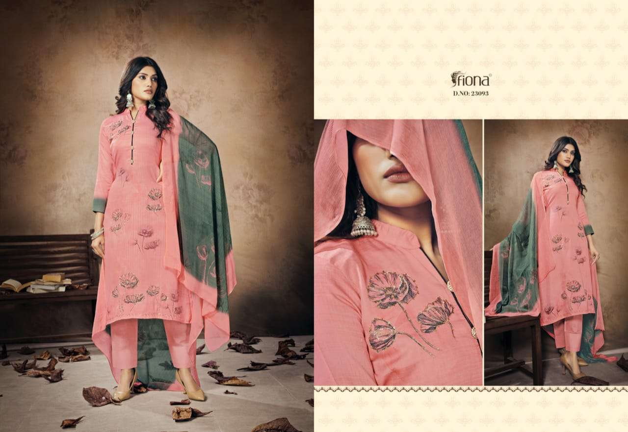 Multi Color Fiona Nazakat Jam Silk With Hand Work Designer Salwar Suit Catalog