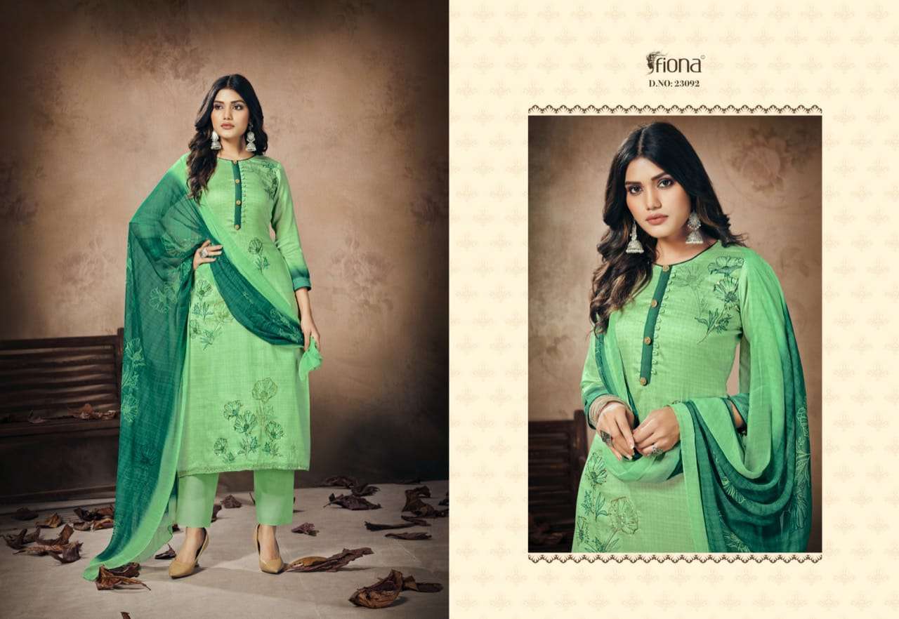 Multi Color Fiona Nazakat Jam Silk With Hand Work Designer Salwar Suit Catalog