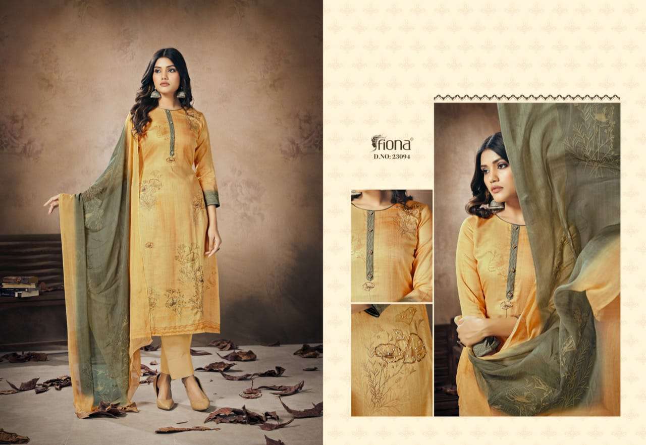 Multi Color Fiona Nazakat Jam Silk With Hand Work Designer Salwar Suit Catalog