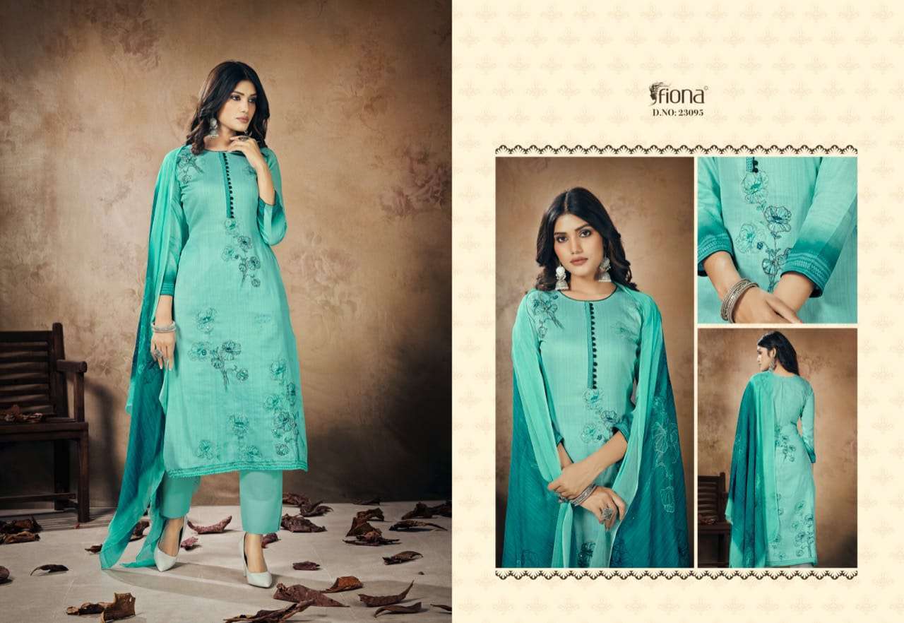 Multi Color Fiona Nazakat Jam Silk With Hand Work Designer Salwar Suit Catalog