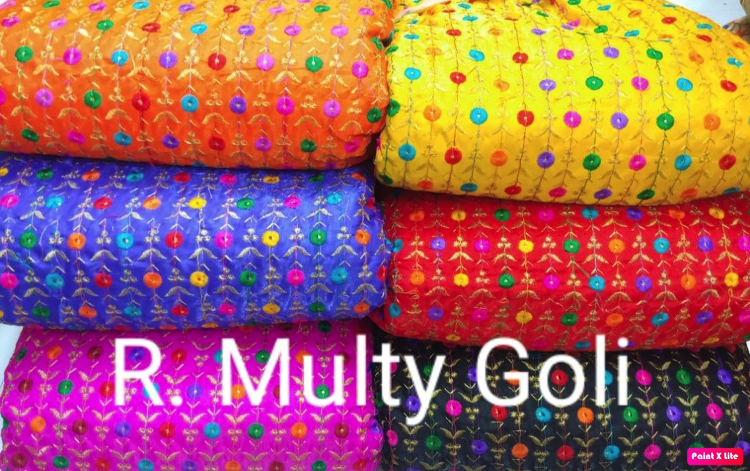 Embroidery Fabric - Satin Banglori, 44" Width With Light & Dark Colors, Embroidered Texture & Multipurpose Use