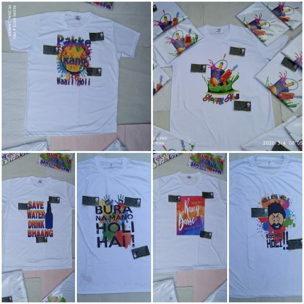 Customized Holi Printed Tshirts