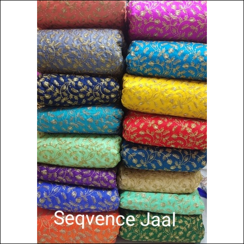 Embroidered Fabric - 44 Inch Width, 100 cm Length | Washable, Multipurpose, Available in Light & Dark Colours