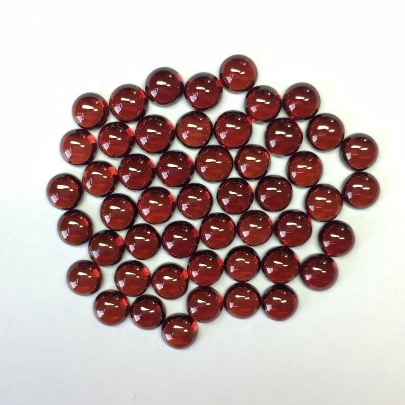 8mm Mozambique Garnet Round Cabochon Loose Gemstones Grade: Aaa