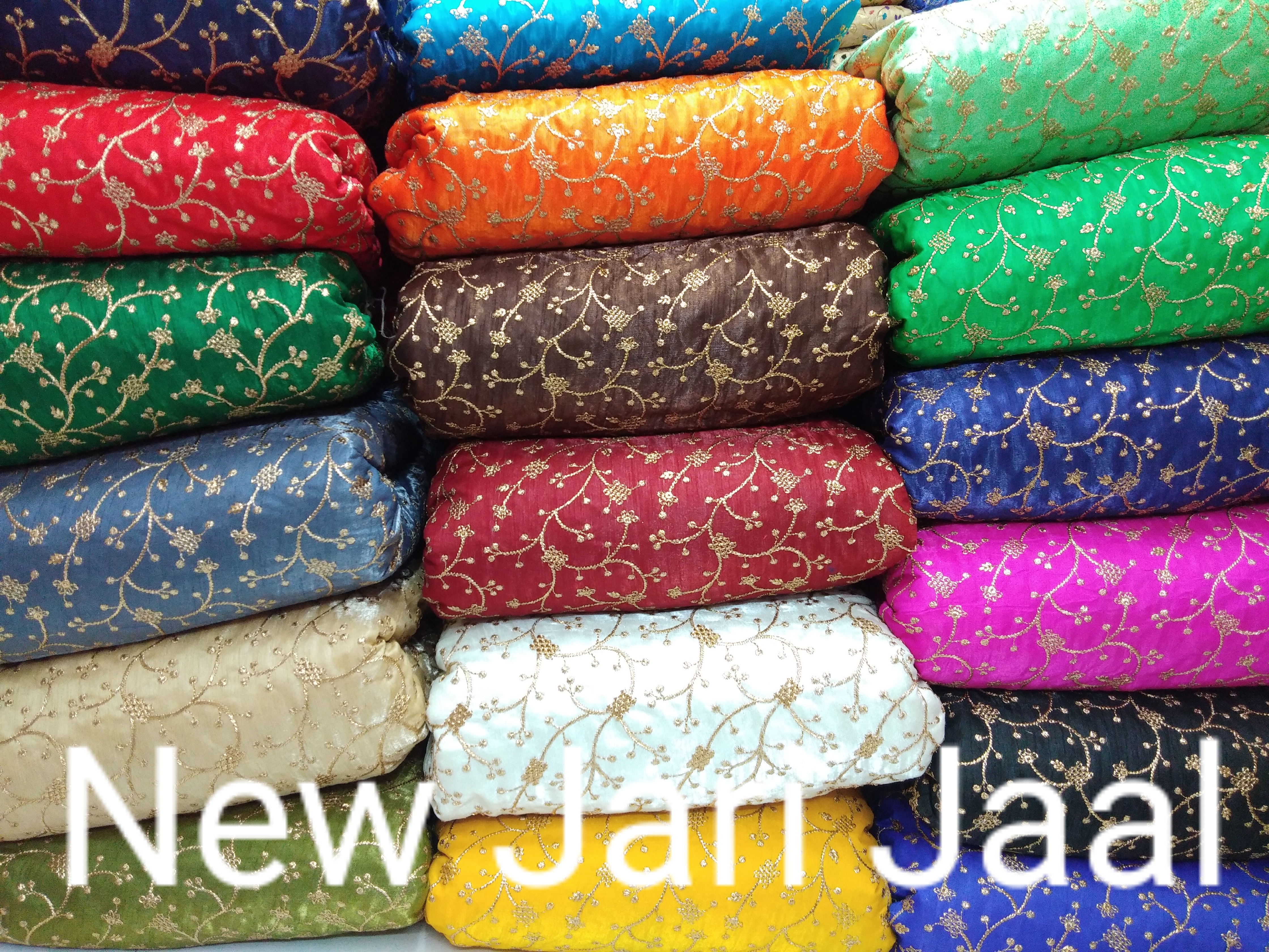 Washable Jari Jaal Embroidery Fabric