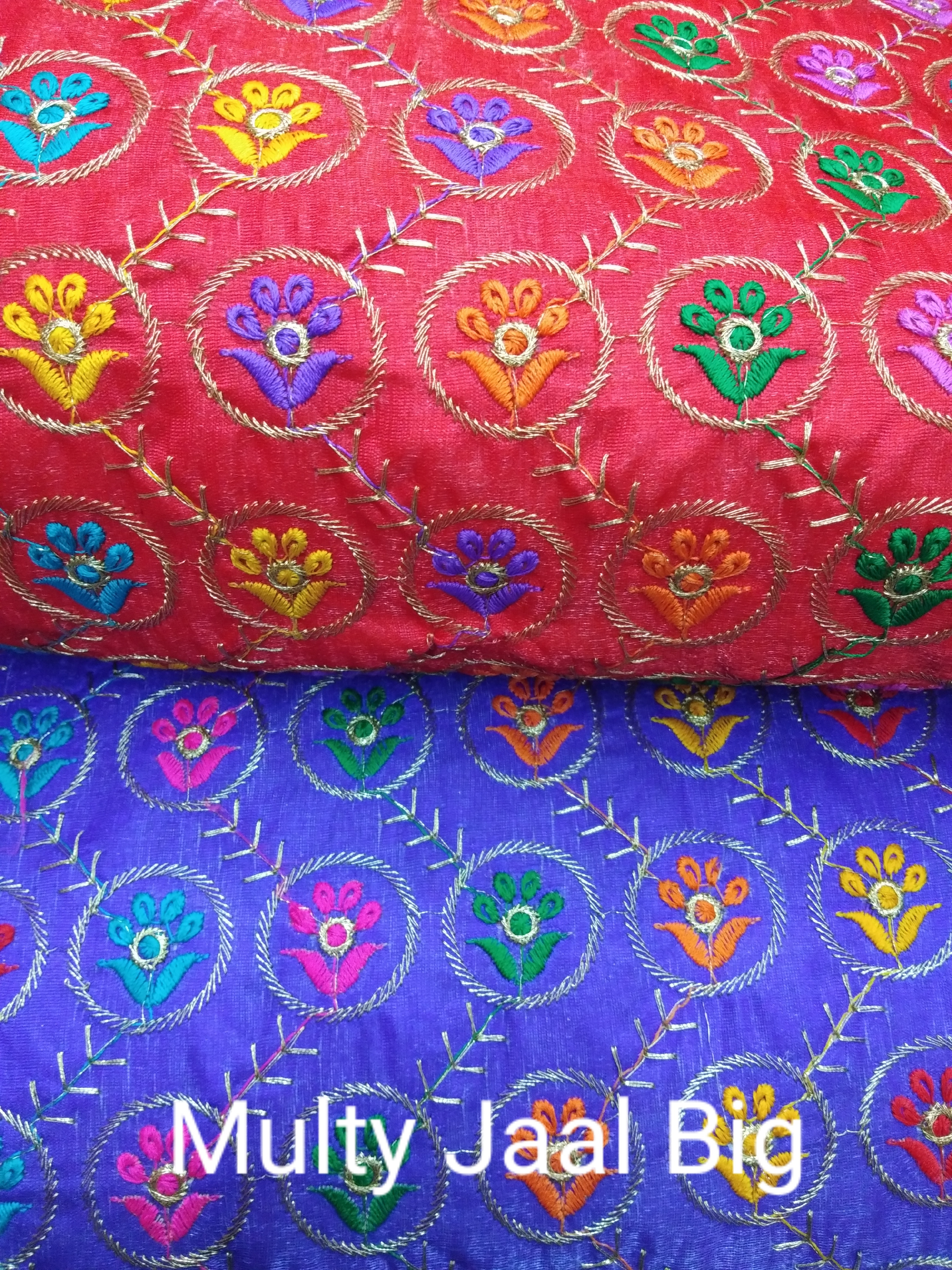 Satin Banglori Embroidery Fabric - 44" Width, Multipurpose Use, All Light & Dark Colours, Washable