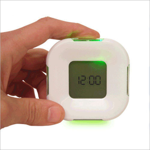 Four Sided Clock - Digital Display, 12 Hour Format | White Plastic, Square Shape, 1 Year Warranty