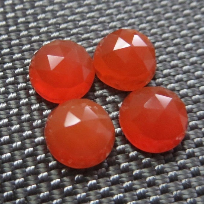 6mm Carnelian Rose Cut Round Loose Gemstones Grade: Aaa