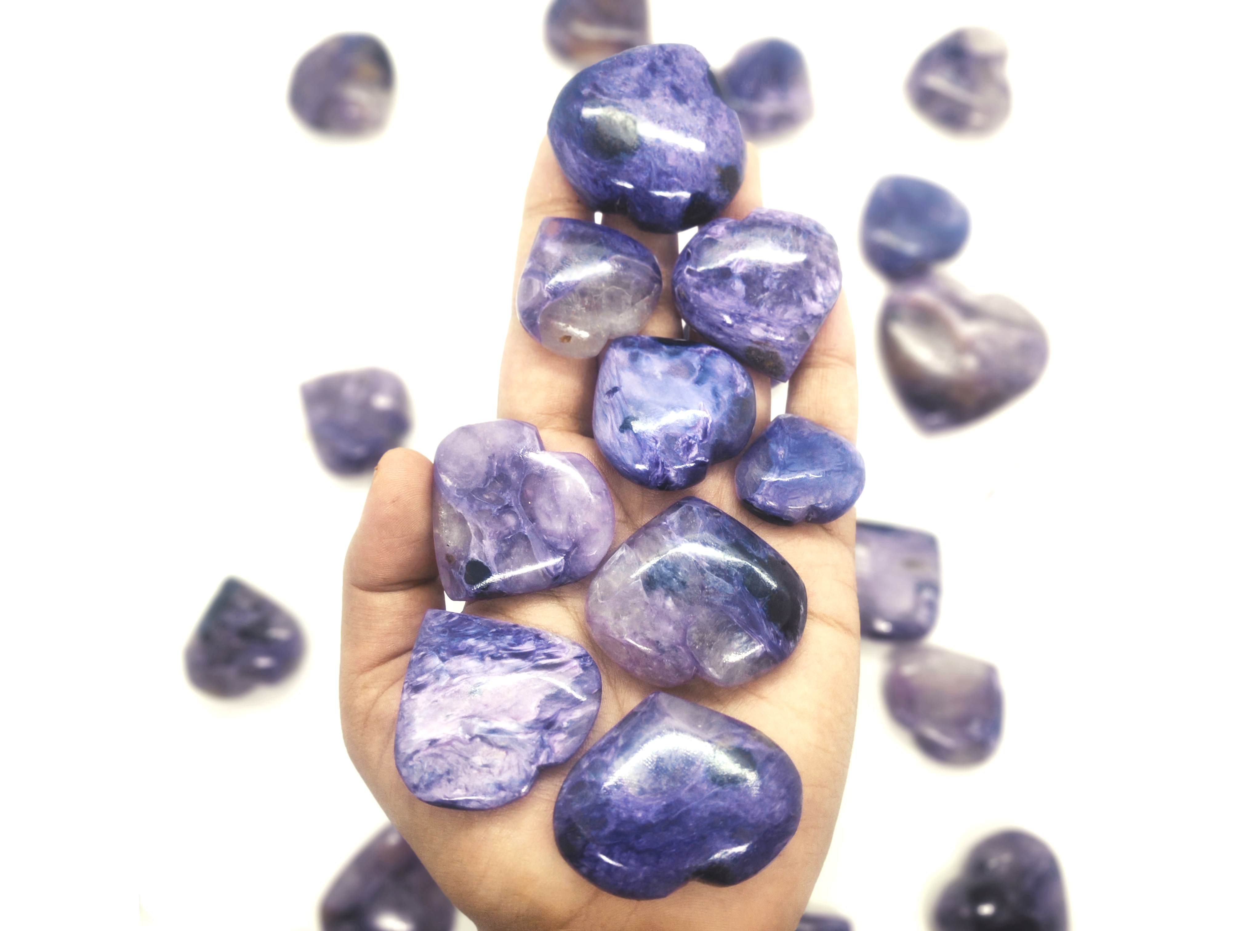 Charoite Hearts