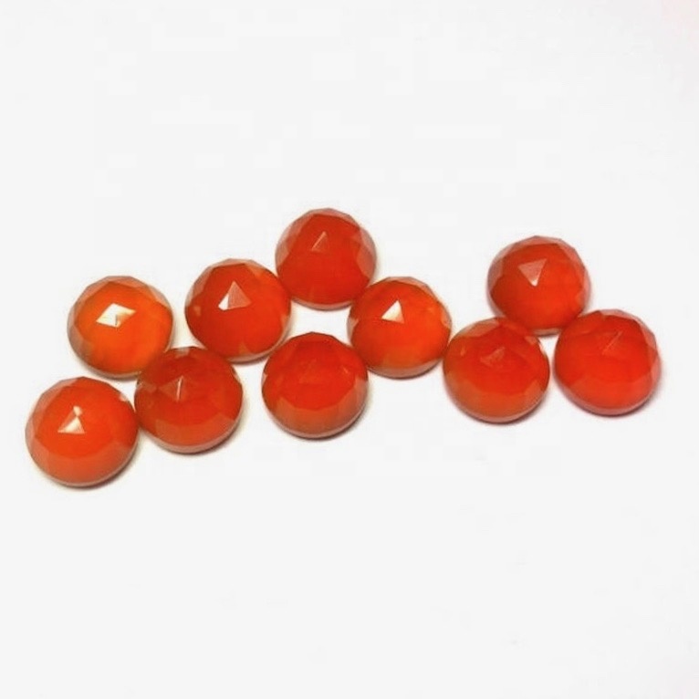 9mm Carnelian Rose Cut Round Loose Gemstones Grade: Aaa