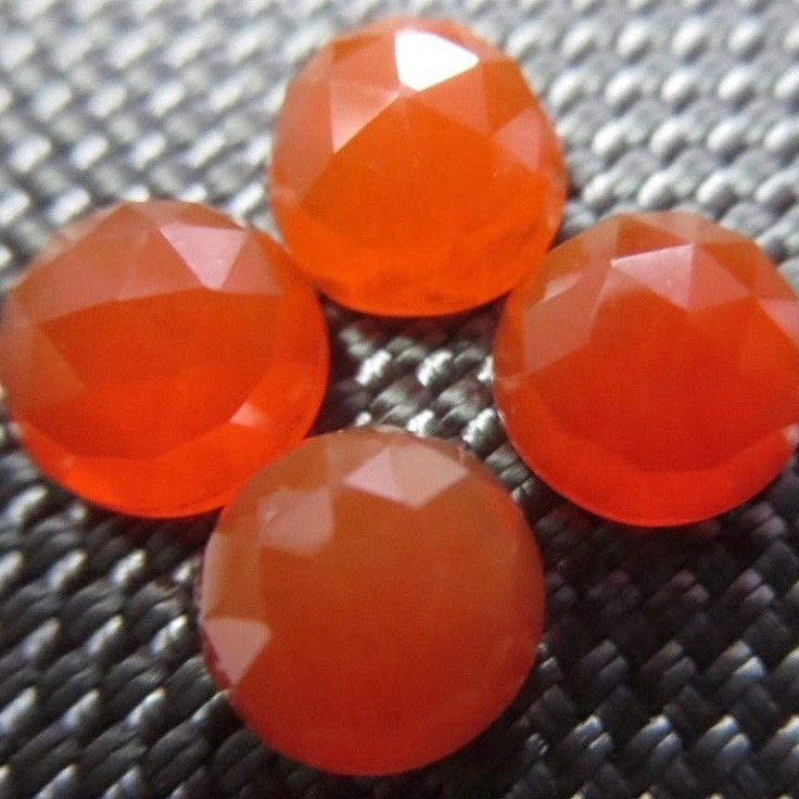 9mm Carnelian Rose Cut Round Loose Gemstones Grade: Aaa