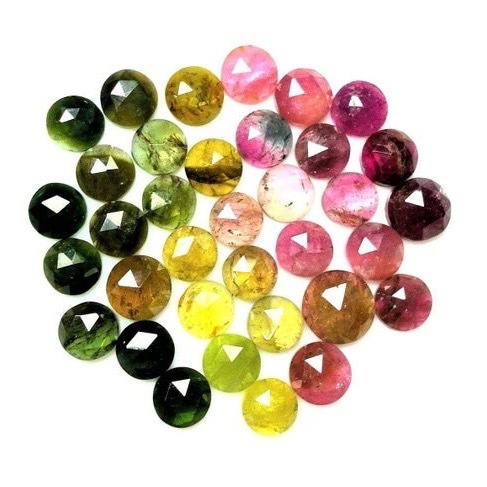 3mm Multi Tourmaline Rose Cut Round Loose Gemstones Grade: Aaa