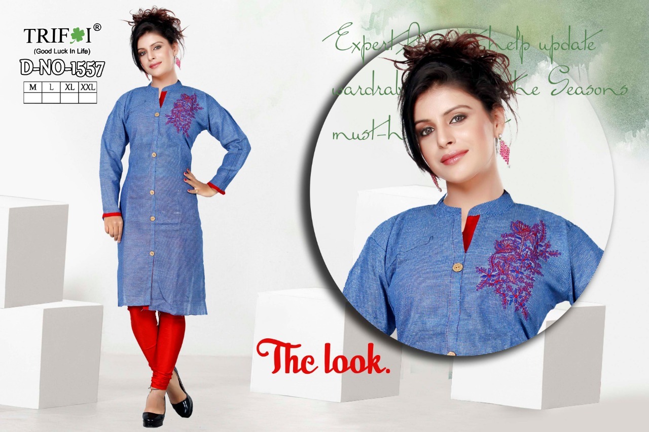 Cotton Printed Embrodiery Kurtis