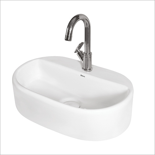 Floor Mounted Ceramic Table Top Basin - Color: White