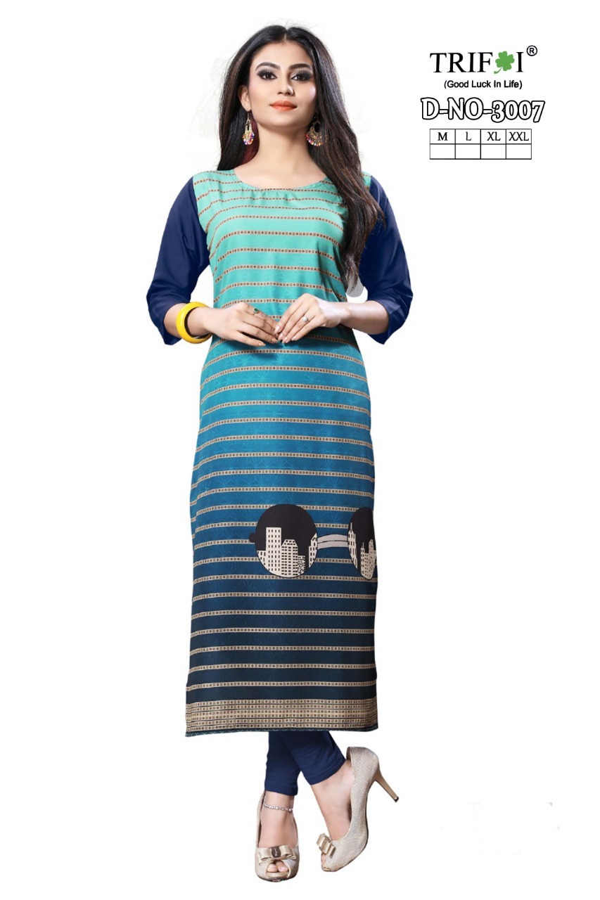 Multi Shades Branded Crepe Kurtis