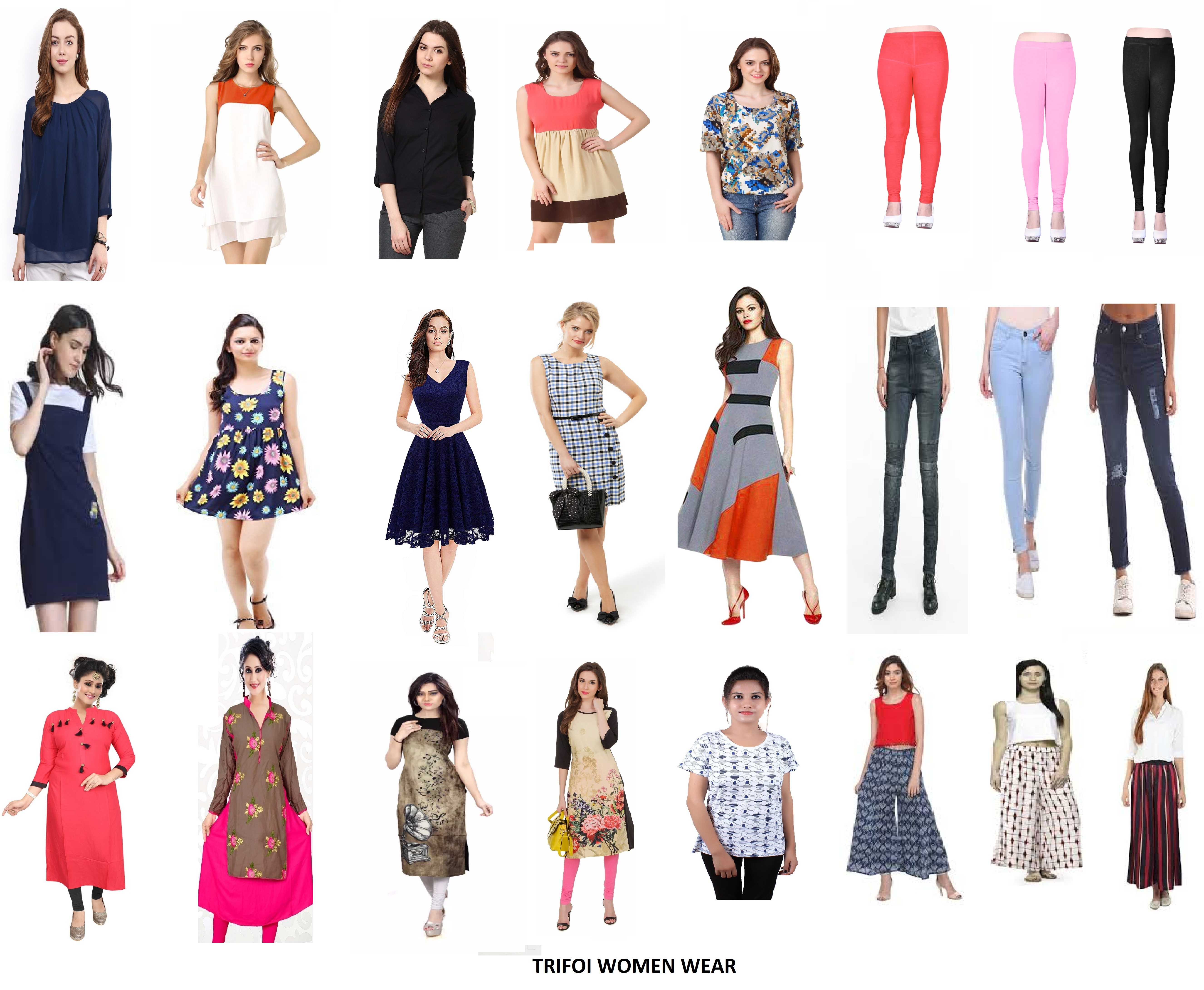 Multi Shades Branded Crepe Kurtis