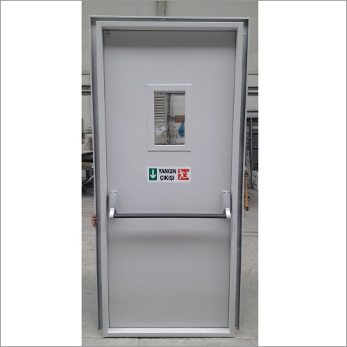Emergency Exit Door - Steel, Customizable Dimensions | 1-Hour Fire Rating, Powder Coated Finish, Panic Bar Hardware, Tempered Glass
