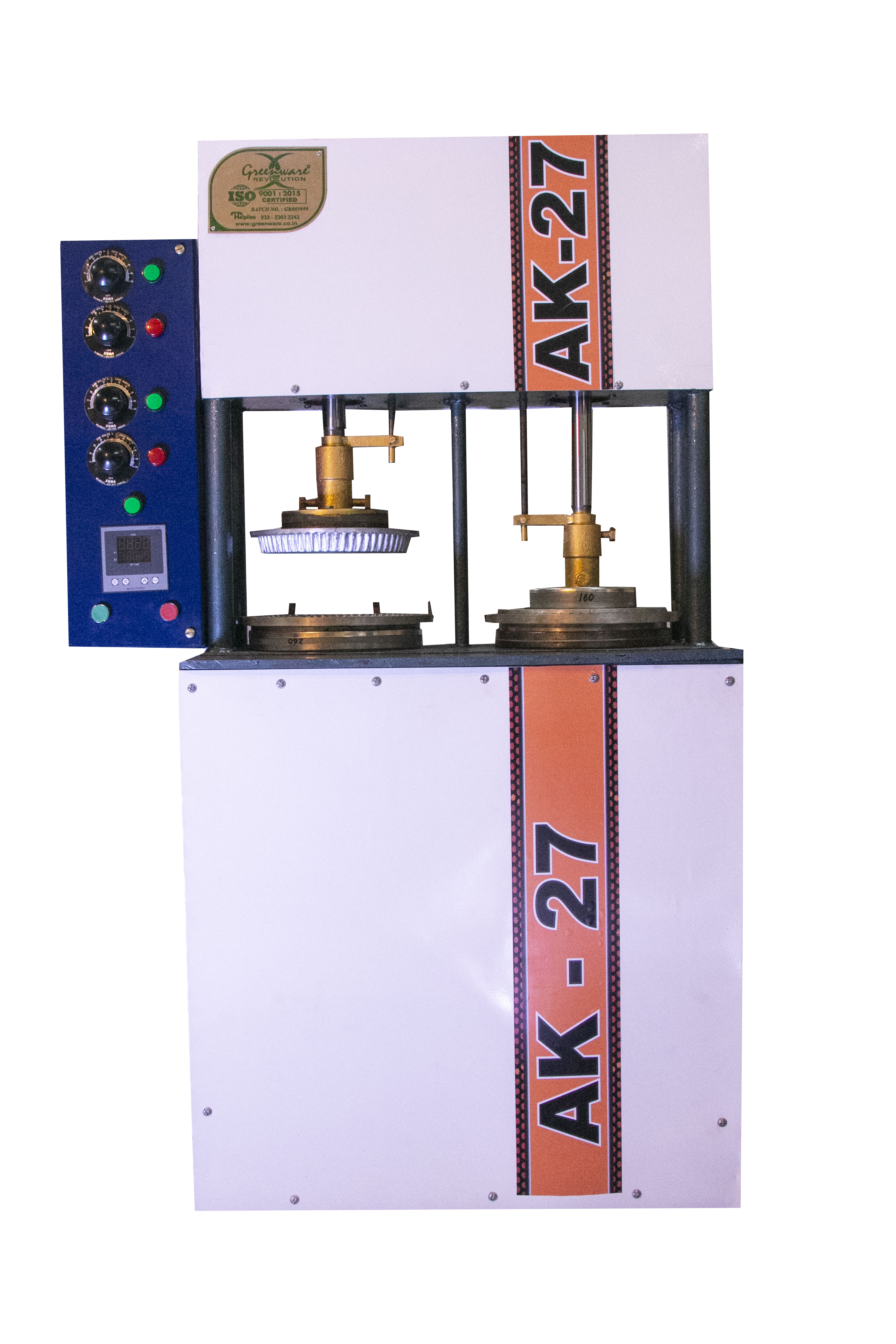 Double Die Hydraulic Paper Plate Making Machine - Stainless Steel, 3000 Pcs/hour Capacity, 550 Kg Weight | Semi-automatic, Includes Three Different Dies (8", 12", Small), 12 Month Warranty