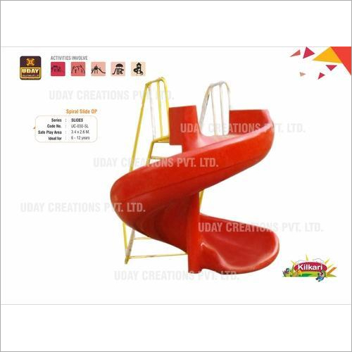 Frp Spiral Slide - 5mm Thick Frp, 1.5m Length, Red/green/yellow | Safe For Ages 3-12, Requires Assembly