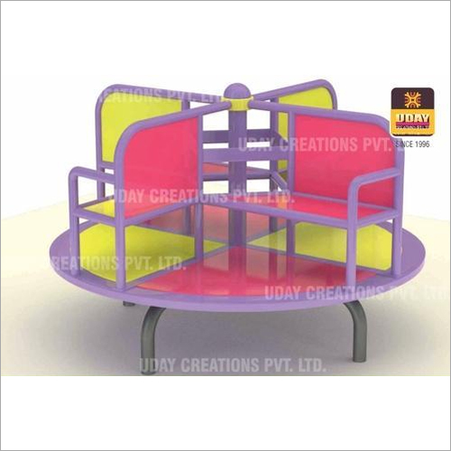 4 Seater Merry Go Round - MS With Powder Coated Frame, 2.4 m Diameter , Green, Red, Yellow Colors , For Ages 6-12